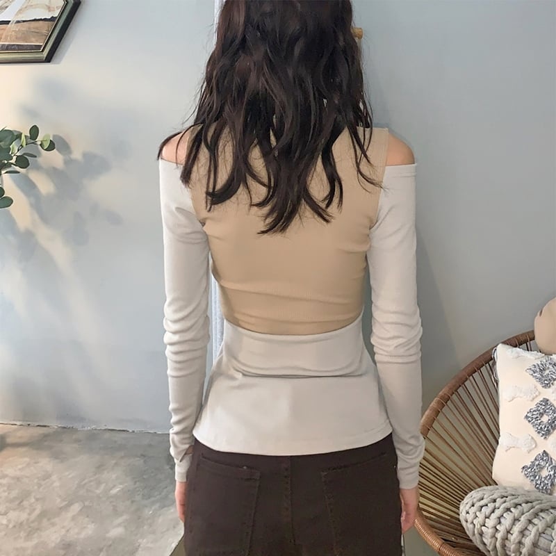 Áo Thun Tay Dài Cắt Xẻ Cá Tính Dành Cho Nữ