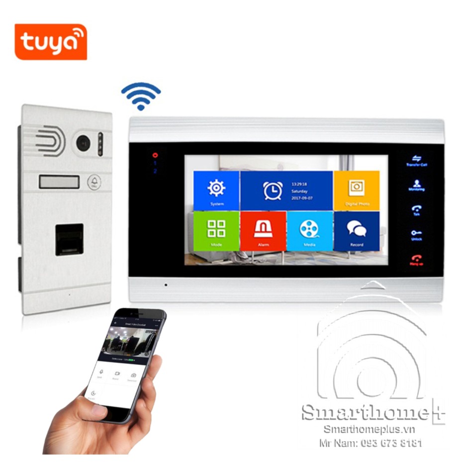 Chuông Cửa Có Màn Hình 7'' Cho Biệt Thự Wifi Tuya SHP-SW6