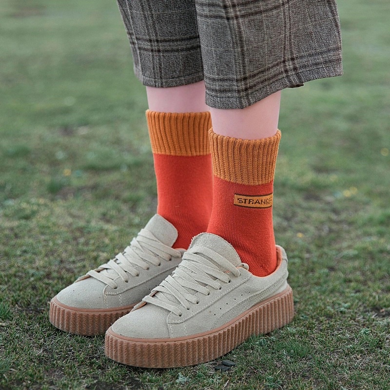 Tất Vớ Cổ Cao Màu Đẹ Be Cam Vàng Xanh Nam Nữ Unisex Chất Cotton Loại 1 Dày Dặn Phong Cách Hàn Quốc Co Dãn 4 Chiều