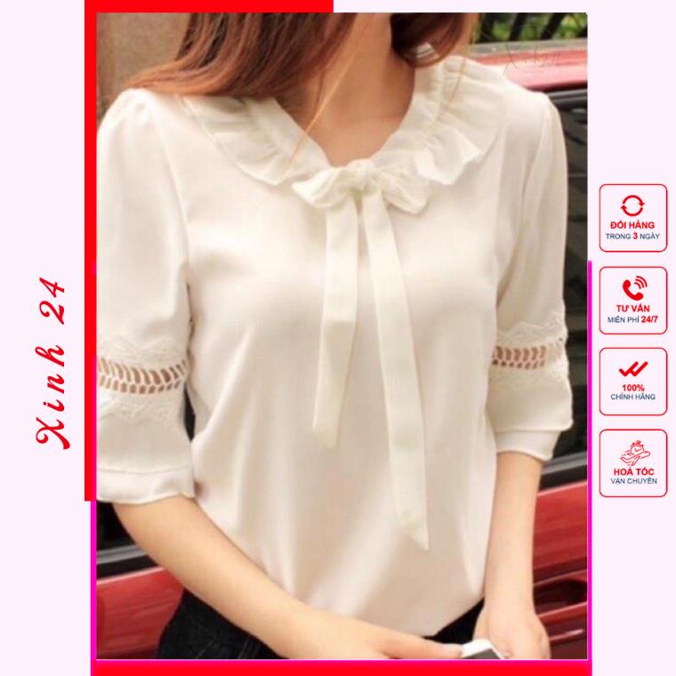 Áo kiểu nữ tay phối ren phong cách Hàn Quốc thời trang cho nữ | BigBuy360 - bigbuy360.vn