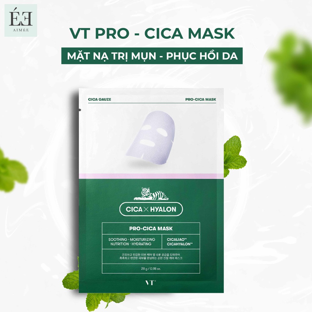 Mặt Nạ Dưỡng Ẩm Giảm Mụn và Thâm Mụn, Dưỡng Trắng Da  VT PRO-CICA MASK