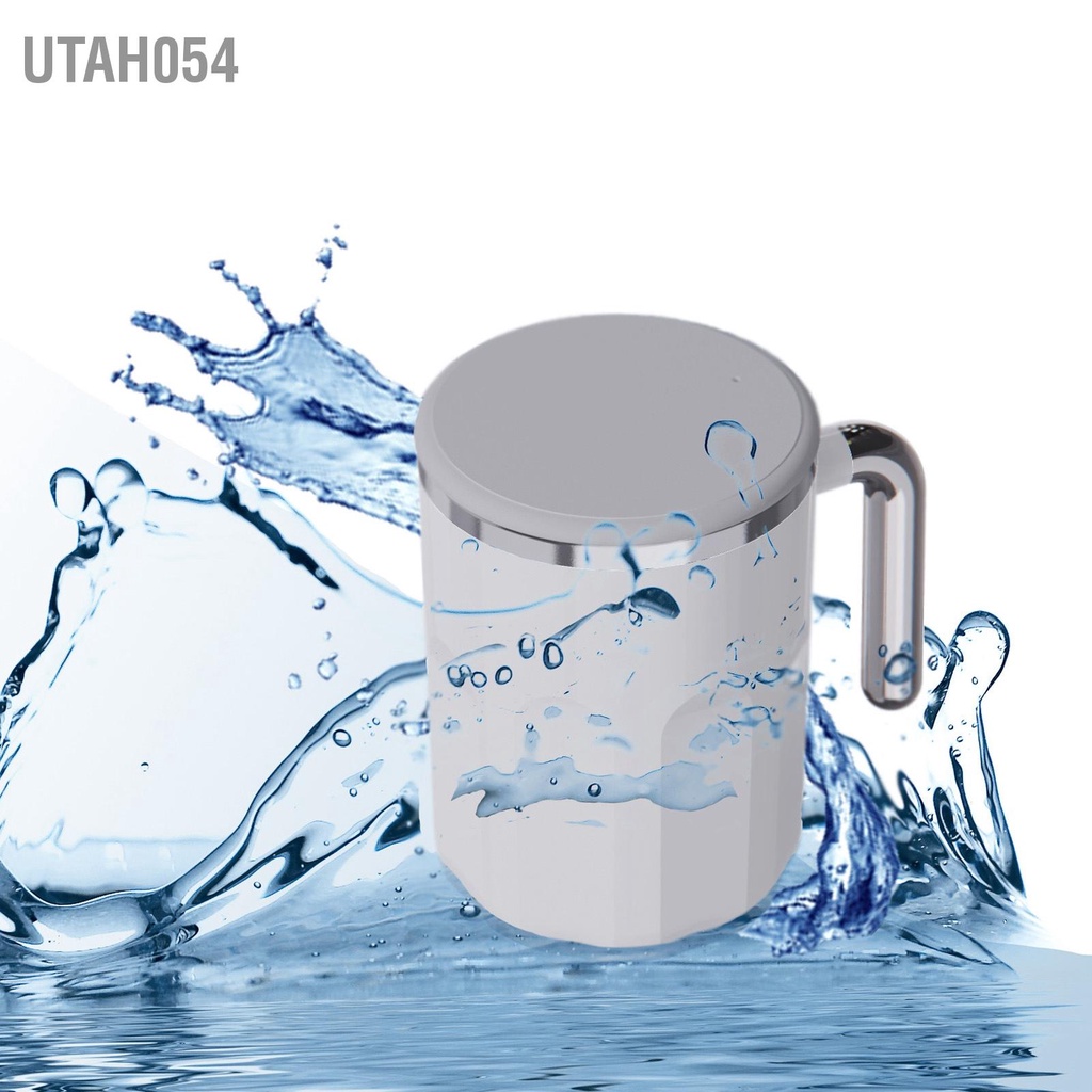 Utah054 Cốc cà phê tự khuấy 360ml Sự khác biệt nhiệt độ Tự động cốc bằng thép không gỉ có nắp