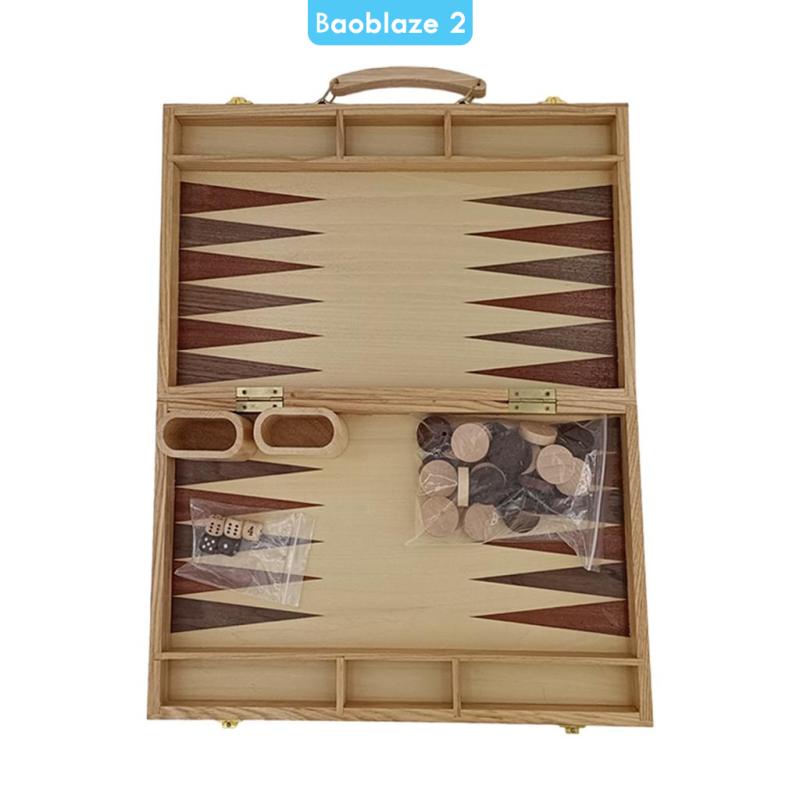 Bộ Backgammon Truyền Thống Trung Bình Bằng Gỗ Cho Người Lớn