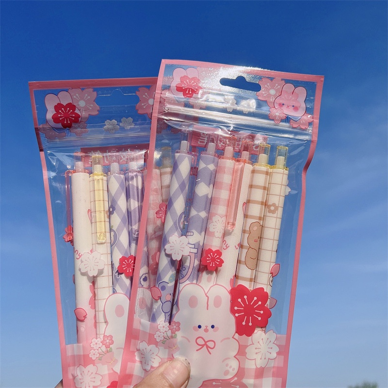 Bộ 6 Cây Bút Mực Đen Kiểu Dáng Đáng Yêu Dành Cho Học Sinh