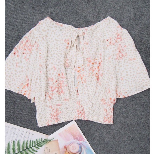 Áo croptop bo chun hở lưng vnxk dư xịn