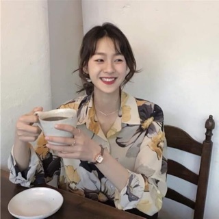 Áo sơ mi hoạ tiết mùa thu