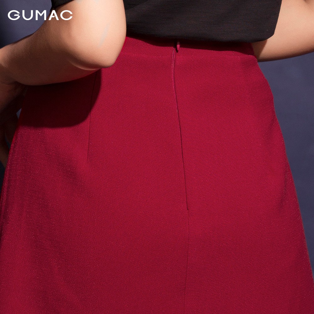 Chân váy nữ phối viền GUMAC màu đỏ đủ size, sang trọng CV12039 | BigBuy360 - bigbuy360.vn