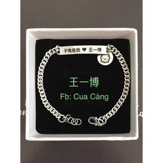 Vòng tay bạc cao cấp thiết kế theo yêu cầu khắc tên vương nhất bác
