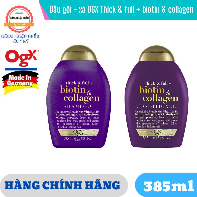 Dầu gội xả biotin  collagen OGX 385ml – xách tay Đức