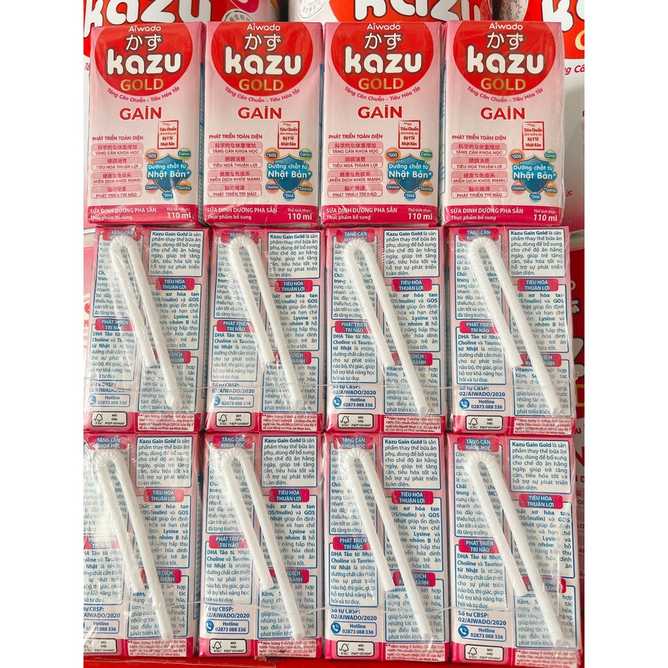 Sữa Bột Pha Sẵn Aiwado Kazu Gain Gold 110ml - Thùng 48 Hộp.Tăng Cân khoa học và Phát Triển Toàn Diện!