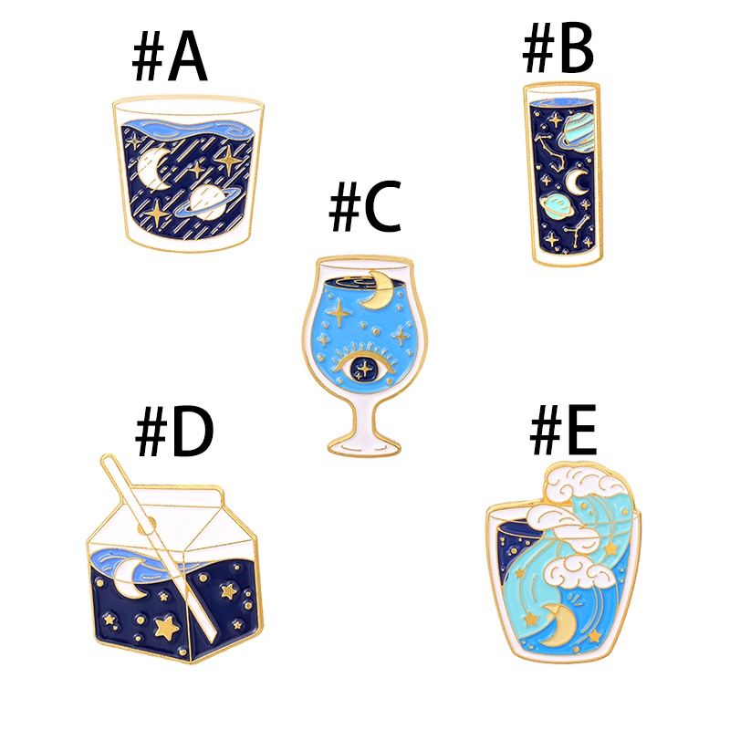 Phụ kiện cài áo QIHE JEWELRY họa tiết hoạt hình bình nước ly nước xinh xắn đáng yêu