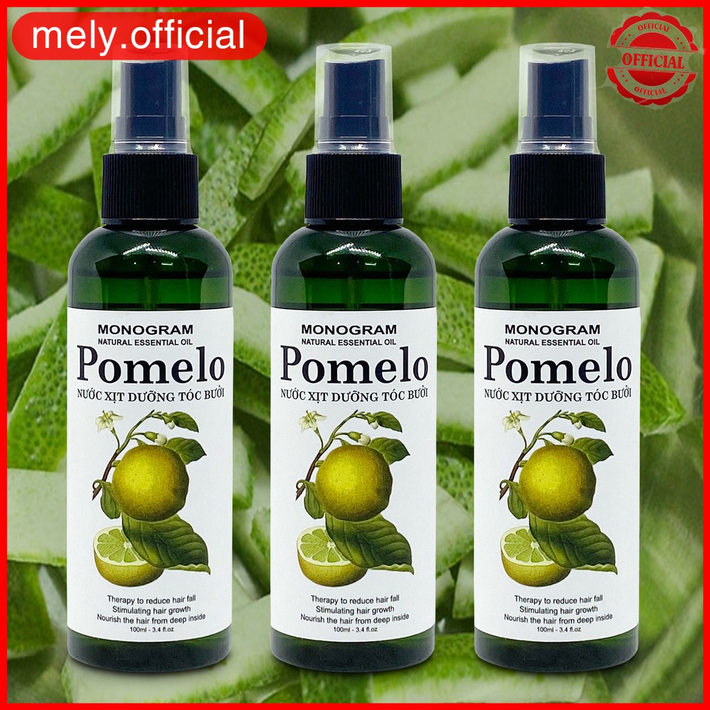 Bộ 3 chai Xịt dưỡng tóc Tinh Dầu Bưởi trị rụng tóc Pomelo (100ml x 3)