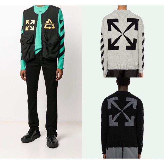Áo len Off White diag knitted jumper fw20
