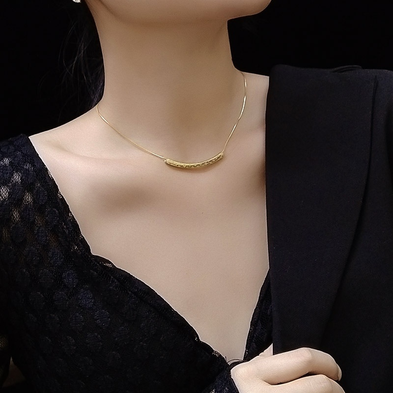Dây chuyền titan nữ không gỉ mạ vàng 18k thiết kế thời trang trẻ trung trang sức titan mẫu mới