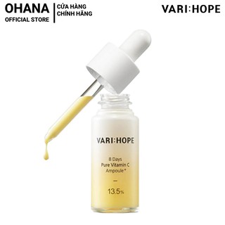 Tinh chất dưỡng trắng da trong 8 ngày varihope 8 days pure vitamin c ampoule plus 15g