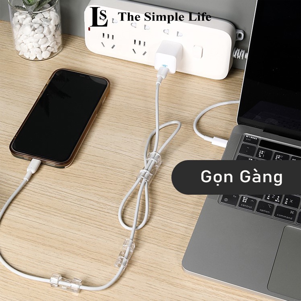 Nẹp cố định dây điện dán tường, kẹp giữ cáp sạc, nẹp giữ dây điện dán tường siêu dính, chống rối cao cấp [CHÍNH HÃNG]
