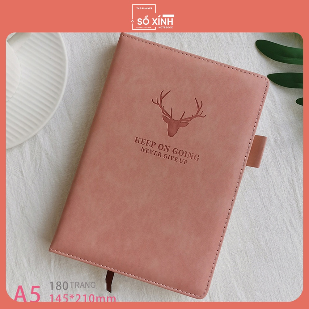Sổ tay bìa da Note Book Sừng Hươu Bìa Mềm A5 - sổ ghi chép công việc - Sổ xinh