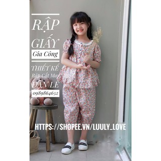 Rập giấyBB37_rập giấy cắt may bộ sang chảnh bé gái