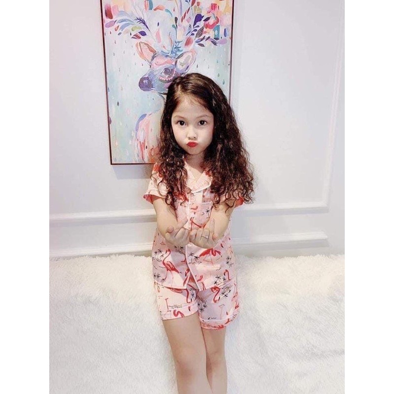 Bộ pijama lụa bé gái