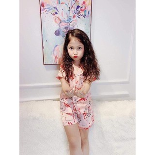 Bộ pijama lụa bé gái