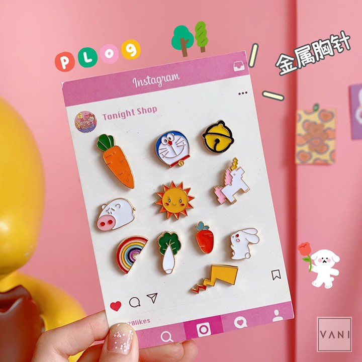 Ghim Cài Áo / Balo / Túi Xách Kim Loại Hình Chú Heo, Cải Trắng, Thỏ Pony Siêu Đáng Yêu - Vani Store [VPP00068]