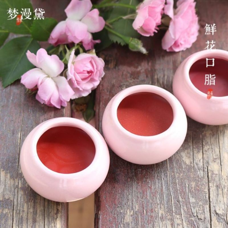 SON CỔ TRANG ĐỎ CAM *Handmade*  Làm Mềm Môi