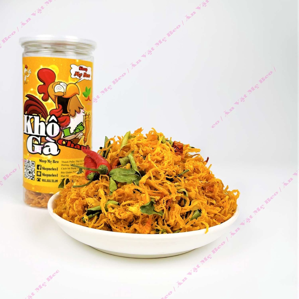 300Gr Khô Gà Lá Chanh Xé Cay Ăn Vặt Shop Mẹ Beo