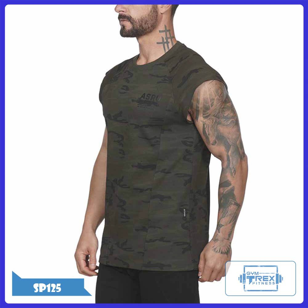 Áo tanktop tập gym ASRV SP125, Áo ba lỗ gym thun cotton phối lưới [Gym T-Rex]