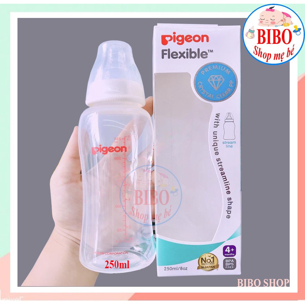 Bình Sữa Cổ Hẹp Pigeon Streamline 150,250ML, Bình Bú Cho Bé