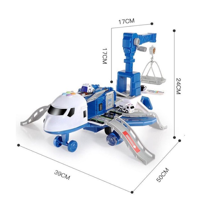 Đồ chơi máy bay biến hình phát nhạc, kèm oto
