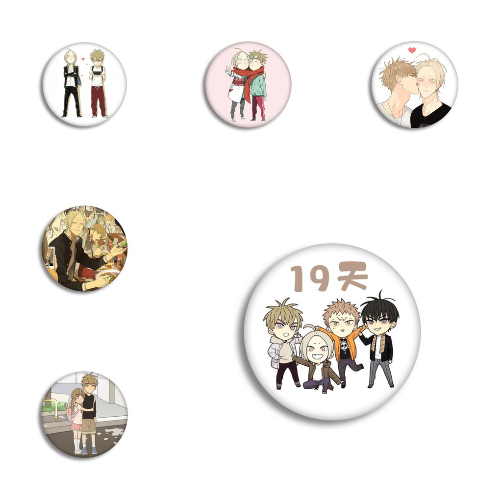 Huy hiệu cài áo IN HÌNH 19 days anime chibi dễ thương tiện lợi m03