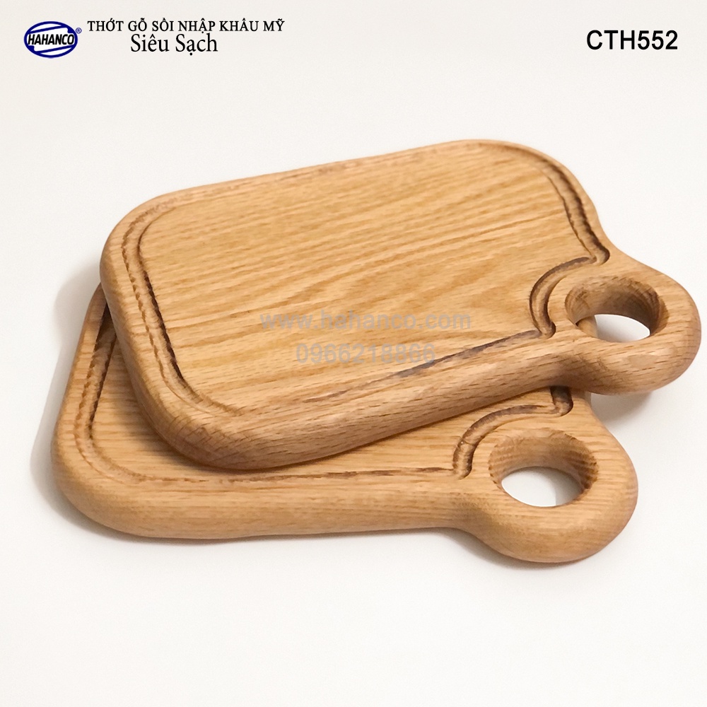 Thớt xinh gỗ Sồi Mỹ (OAK) khay bánh mì/trái cây/ bít tết/ pizza/ phụ kiện ảnh - CTH552