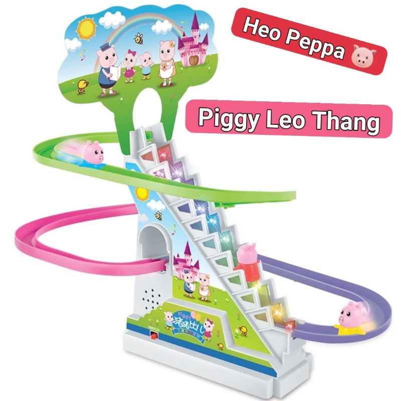 Đồ chơi chó đốm lên bật thang nó sẽ tự động leo thang và trượt