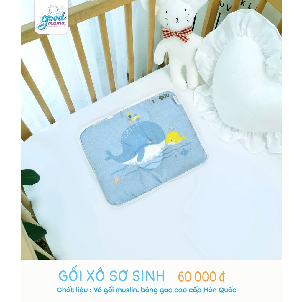 Gối Xô Sơ Sinh Cho Bé Goodmama Thấm Hút Mồ Hôi-Thoáng Khí-Kháng Khuẩn
