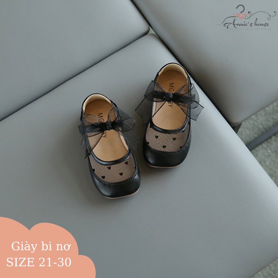 GIÀY DÉP BÉ GÁI ANNIE GIÀY BÚP BÊ BI NƠ - ĐEN
