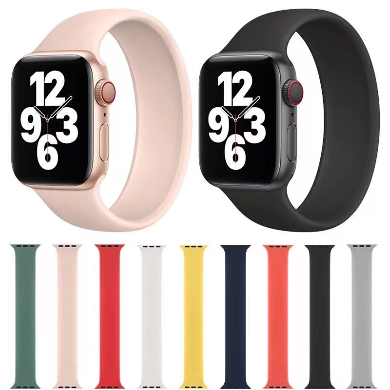 Dây Đeo Đồng Hồ Bằng silicone Co Giãn Kích Thước 40mm 44mm 45mm 41mm 38mm 42mm Cho iwatch series 7 6 5 4 3 se