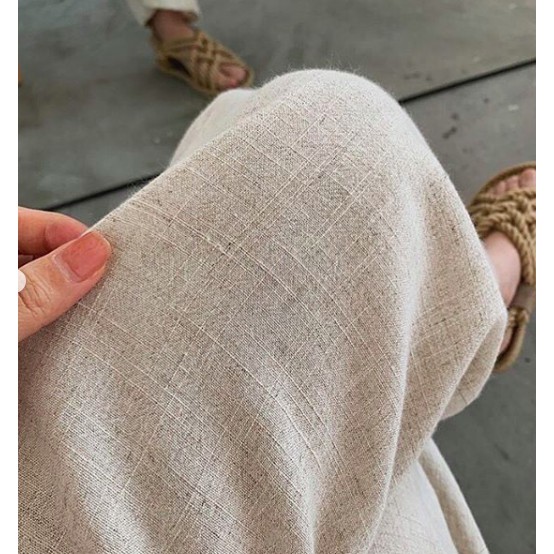 Quần linen be