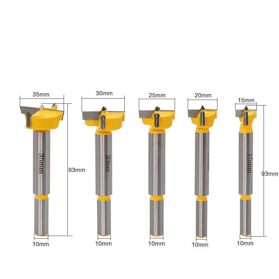 Hộp 5 mũi khoan khoét lỗ gỗ nhựa đường kính từ 15 - 35mm