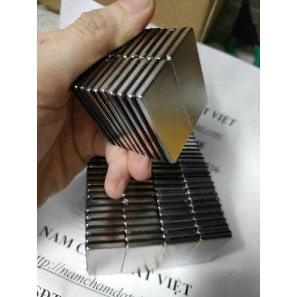 Nam châm viên 40x20x3mm hình chữ nhật siêu mạnh, nam châm trắng siêu hút