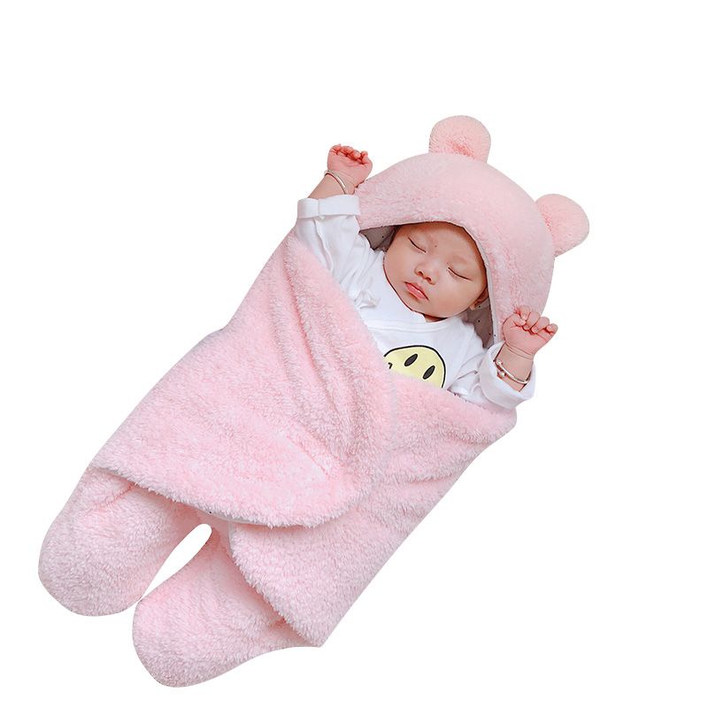 Chăn Lông Cừu Dày Hai Lớp Quấn Bé Sơ Sinh Vào Mùa Đông