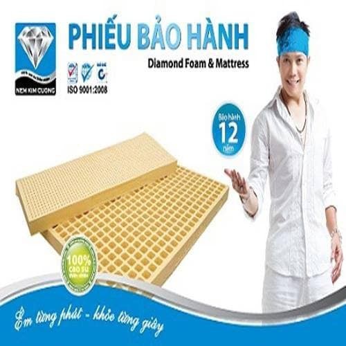 Nệm Cao Su Kim Cương Happy Gold Thiên nhiên 1m2x2mx10cm