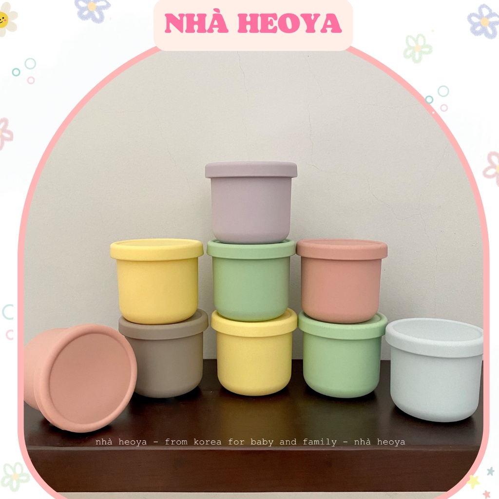 CỐC ĂN DẶM SILICON CÓ NẮP ĐẬY 250ML DAILYLIKE BONBON HÀN QUỐC