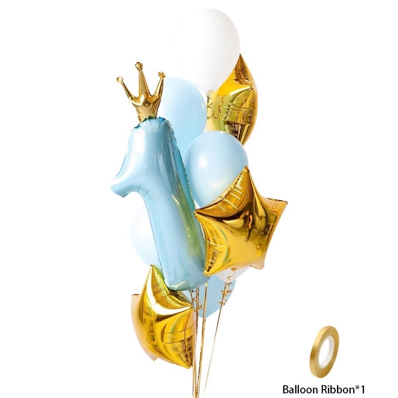 Set bóng số 1 màu pastel xanh hồng cho bé trang trí sinh nhật 1 tuổi