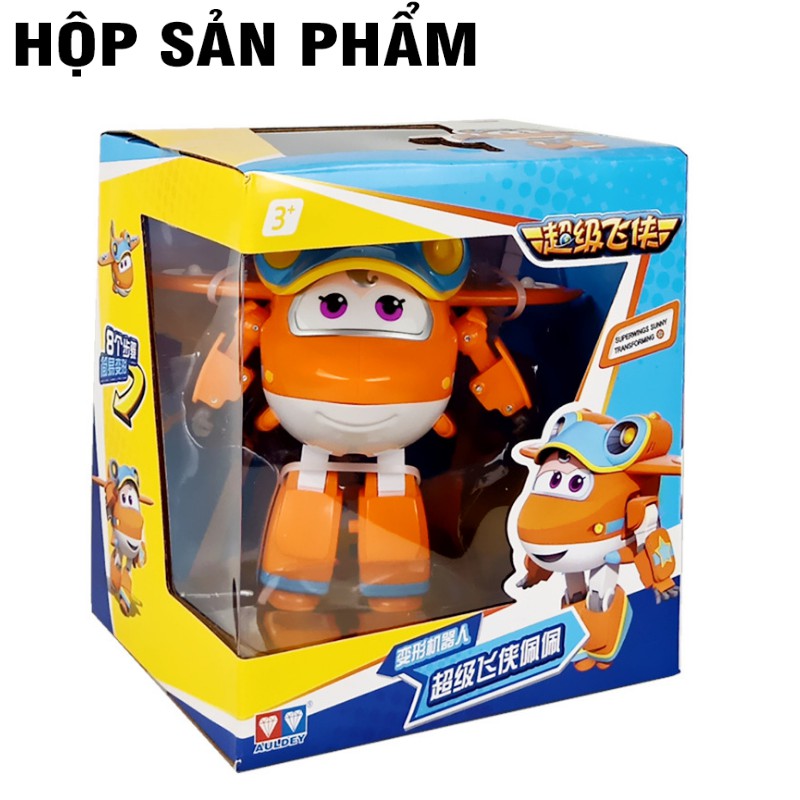 Super wings mô hình Sunny vui vẻ robot biến hình máy bay cỡ lớn bằng nhựa cao cấp (mẫu mới) đội bay siêu đẳng