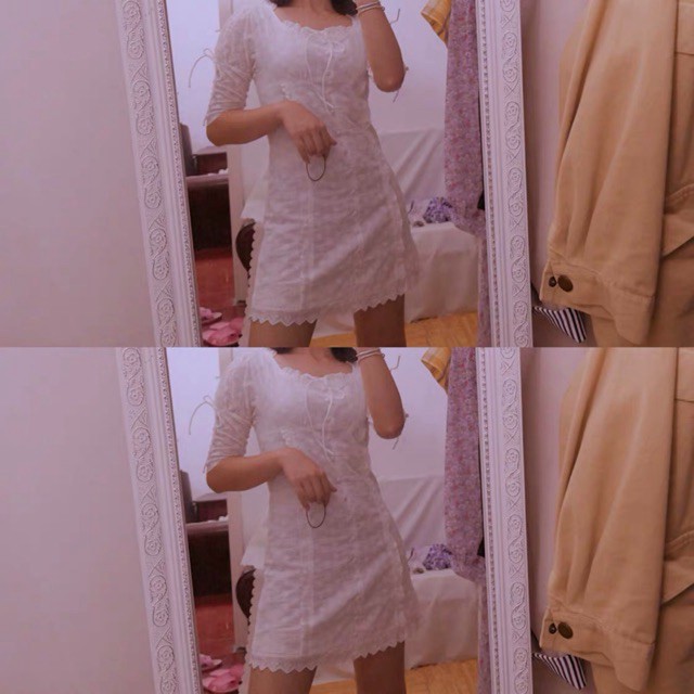 [ORDER] Đầm tiểu thư cổ vuông_ đầm body trắng dự tiệc sang trọng | BigBuy360 - bigbuy360.vn