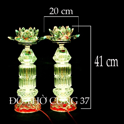 [ Cao 41 cm ,44 cm ] CẶP ĐÈN THỜ LED  PHA LÊ  [ TỰ ĐỘNG CHUYỂN MÀU ]