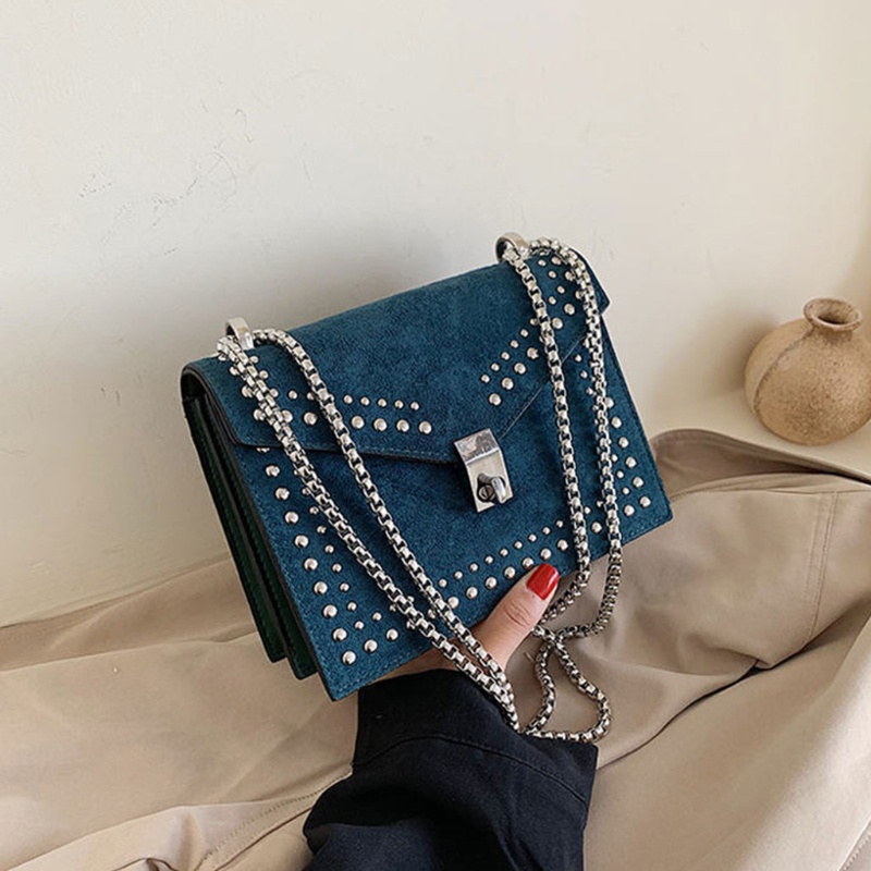 Túi Da Đeo Chéo Vai Có Dây Xích Kiểu Cổ Điển Cho Nữ