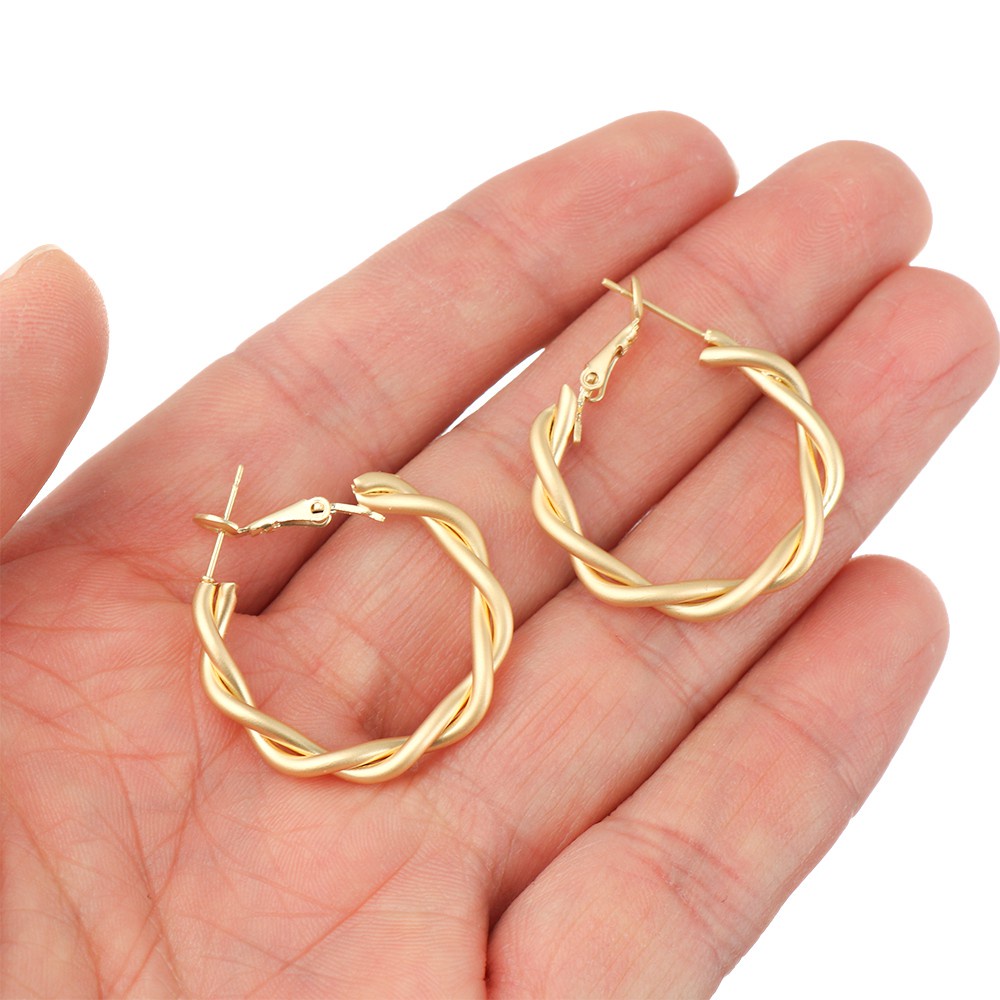 Đôi khuyên tai kim loại nhiều kiểu dáng hình học tùy chọn thời trang