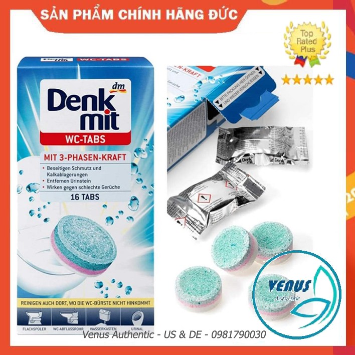 [Cả hộp] Viên tẩy làm sạch &amp; thơm bồn cầu Wc Denkmit Đức (16 viên) - Hàng chính hãng