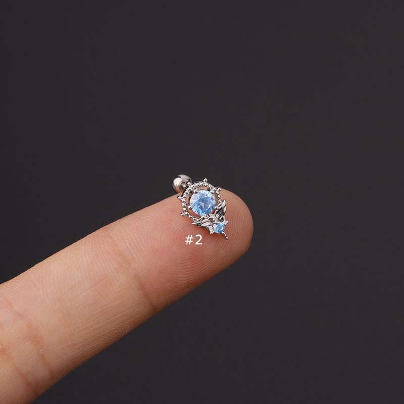 1 Khuyên tai hình chuồn chuồn bằng thép không gỉ đính đá thời trang